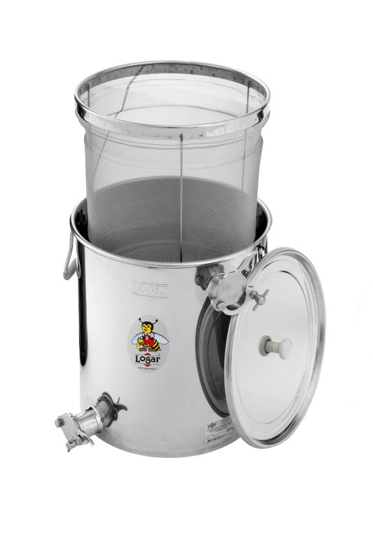 Logar kanka sitowa z drobnym sitkiem, 30 kg, dwa zawory zaciskowe