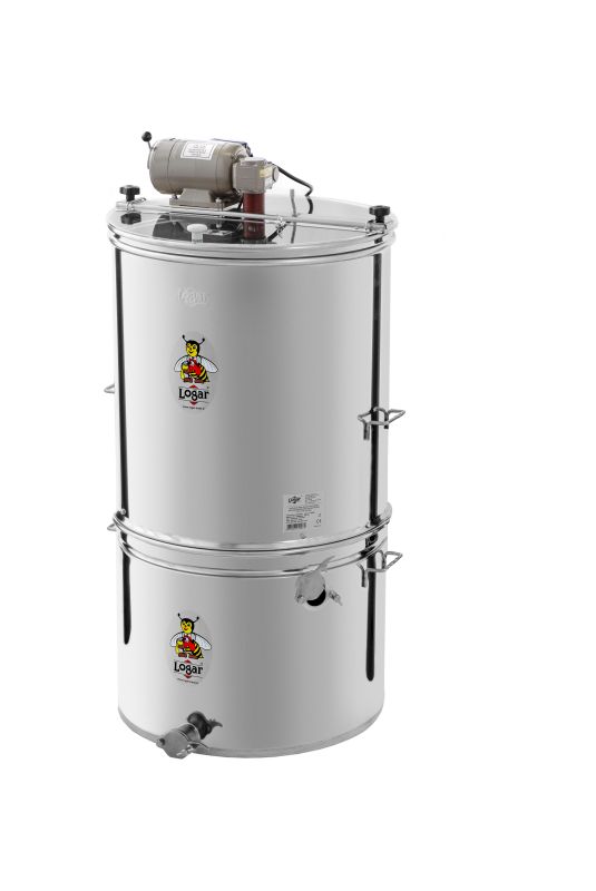 Logar 4-ramkowa wirówka do miodu z napędem i kanką z sitkiem – ramki 30 x 48 cm