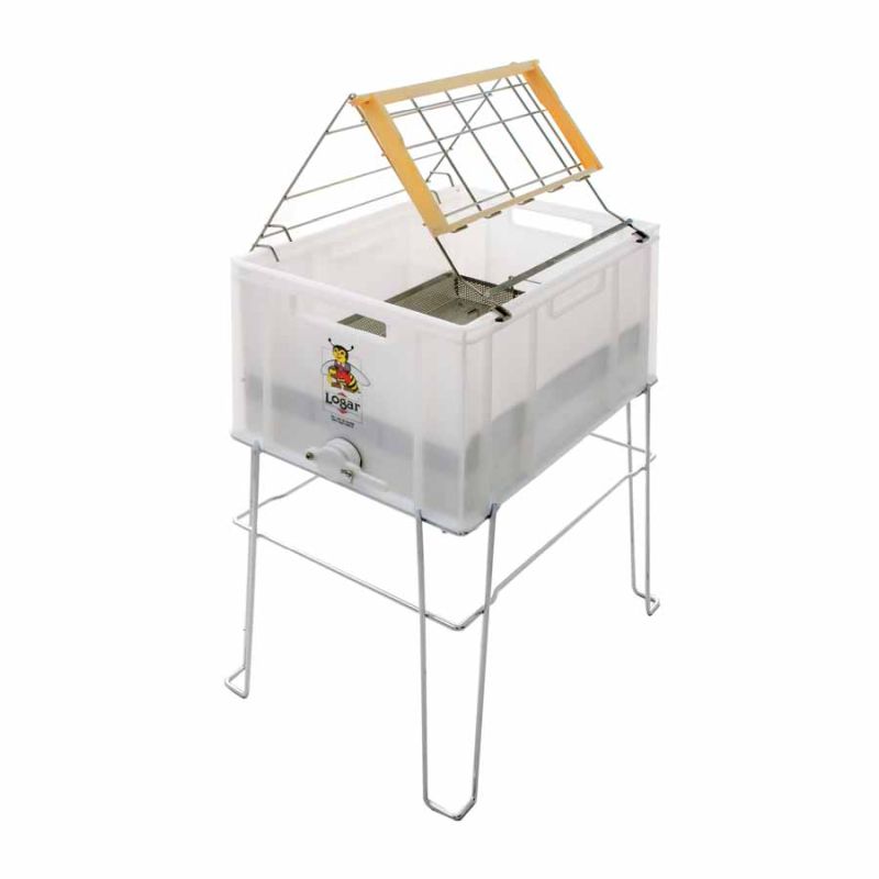 Wanienka do odsklepiania z PVC ze stelażem i sitkowym dnem (pozioma)