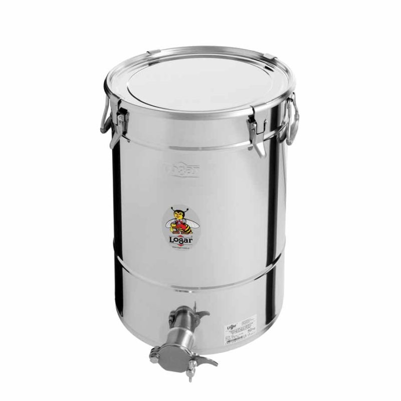 Pojemnik do rozlewu Logar 50 kg z 4 klamrami zaciskowymi (Nr kat. 2107)