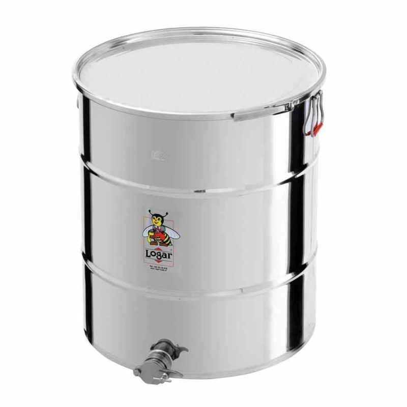 Zbiornik do rozlewu Logar 170 kg z zamknięciem na pierścień zaciskowy, stal nierdzewna - nr art. 2221